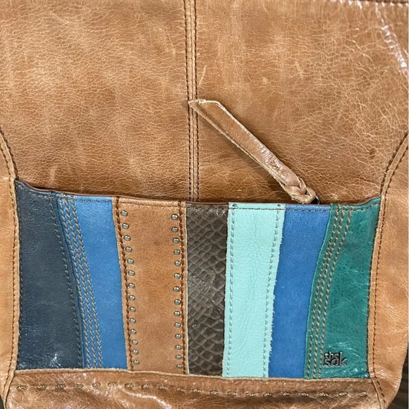 The Sak Multicolor Leather Shoulder Crossbody Bag Distressed Boho patchwork - Picture 5 of 10